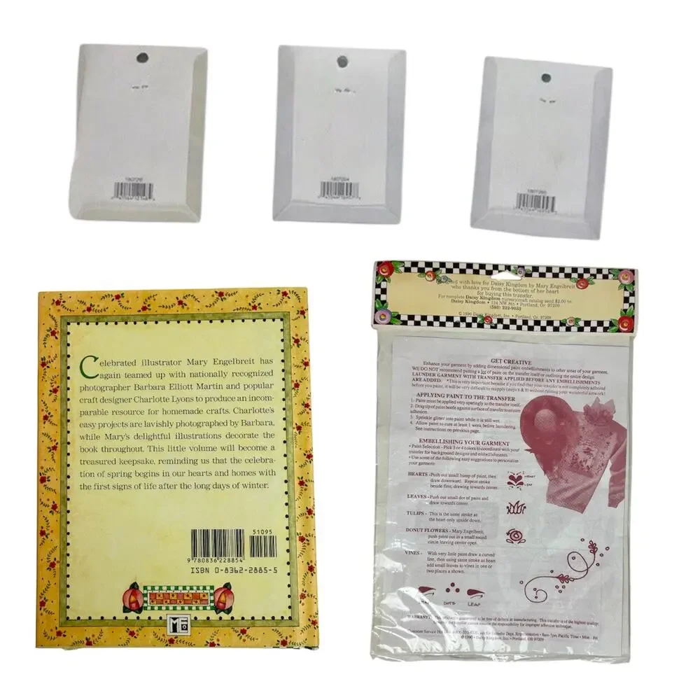 Mary Englebreit Enesco Bundle 3 Magnets Book Iron On Transfer for Shirt Xmas
